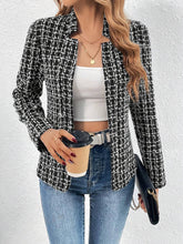 Aurohaya Women’s Short Tweed Jacket Chic Open Blazer Long Sleeve Autumn Winter Coat